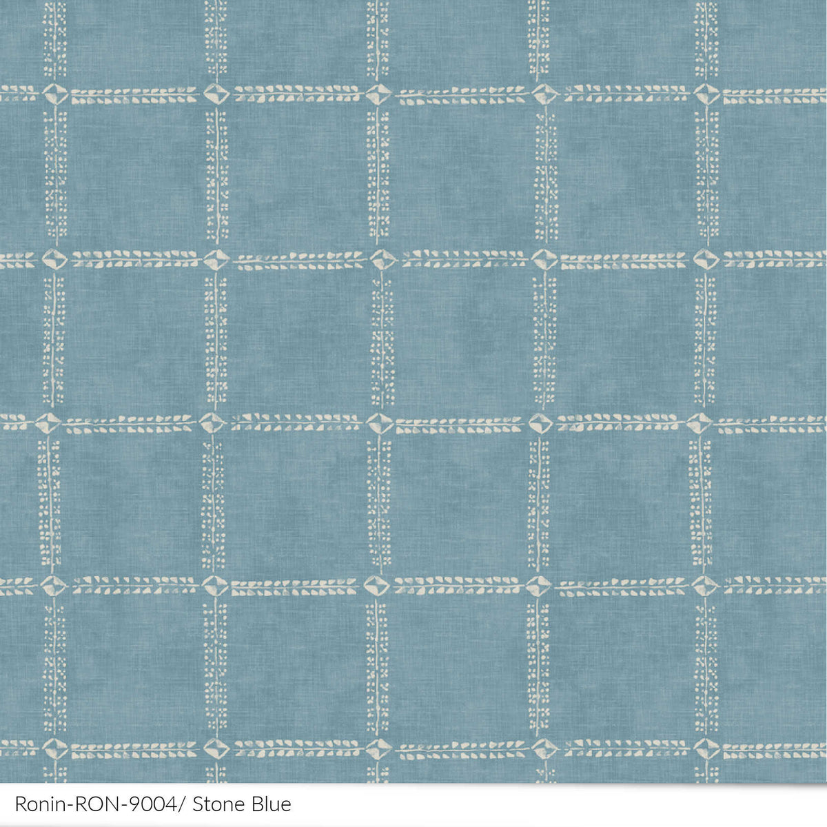 Patterned fabric with a blue and white checkered design on a blue background