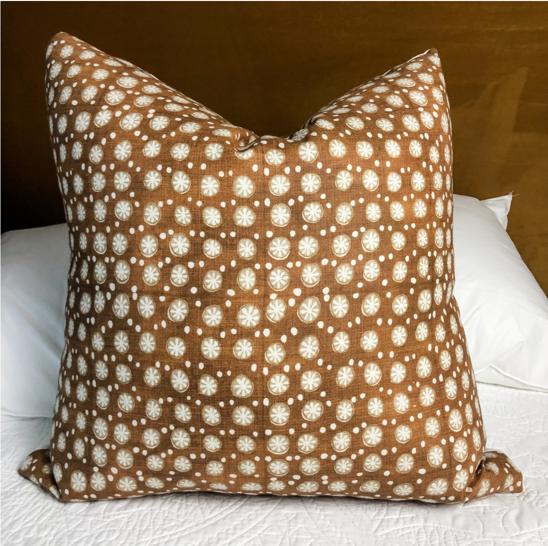 Kyoto in Tobacco-Pillow Cover— 20x20— Ready to Ship
